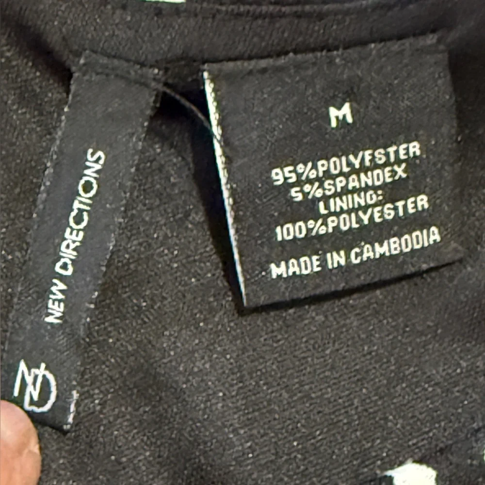 New Directions Black & White Houndstooth Sleeveless Dress, belted waist. Sz M. - Picture 7 of 8